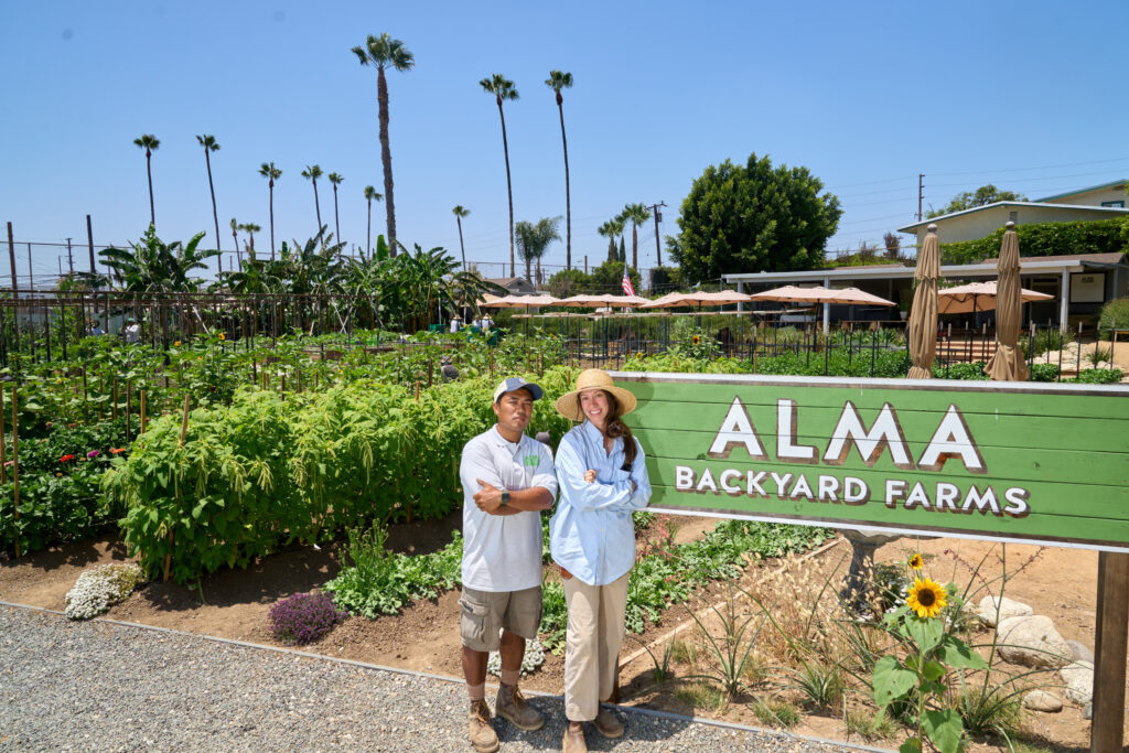 Founders Richard D. Garcia and Erika L. Cuellar at ALMA Backyard Farms, Compton © Leroy Hamilton